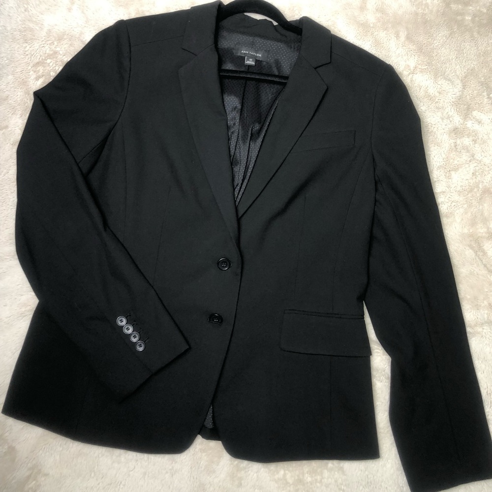 Ann Taylor Black Two-Button Blazer Coat